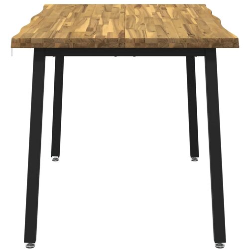  140 x 70 x 75 cm Čvrsto drvo akacije Bijela i crna Pravokutni - Bijela i crna 140 x 70 x 75 cm Živi rub Slike