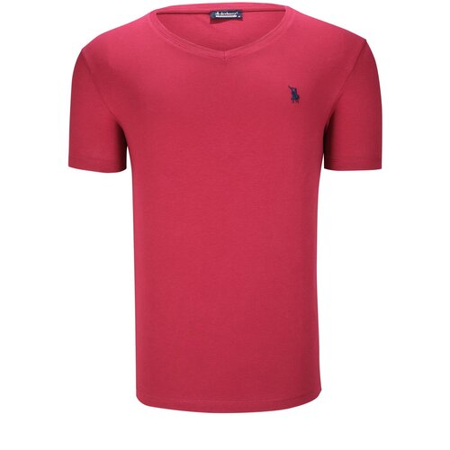 Dewberry T8568 V-NECK MENS T-SHIRT-PLAIN BURGUNDY Cene