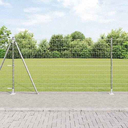  Vanjski Euro Ograda s Betonskom Podlogom 10 x 1,2 m Srebrna Cene