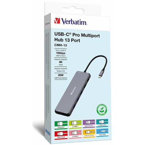 Verbatim ADAPTERI USB-C TO 4XUSB-A 3.2, 2X USB 2.0, DP, 2XHDMI, GLAN Cene