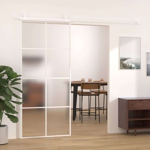  Klizna vrata od mutnog stakla ESG i aluminija 90x205 cm bijela Cijene