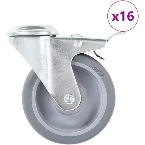 vidaXL gibljiva kolesa z luknjami za sornik 16 kosov 100 mm Cene