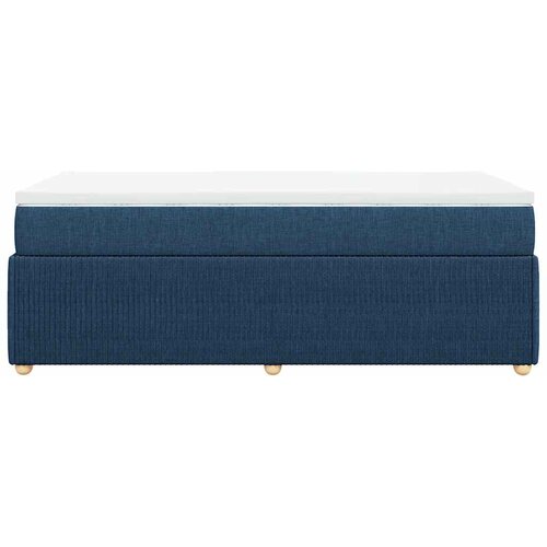  Krevet s oprugama i madracem plavi 100 x 200 cm od tkanine Slike