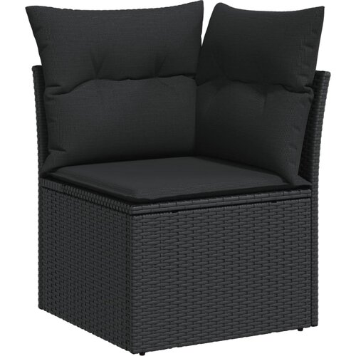  5-dijelna vrtna garnitura od poliratana s jastucima crna 85 x 62 x 69 cm Slike