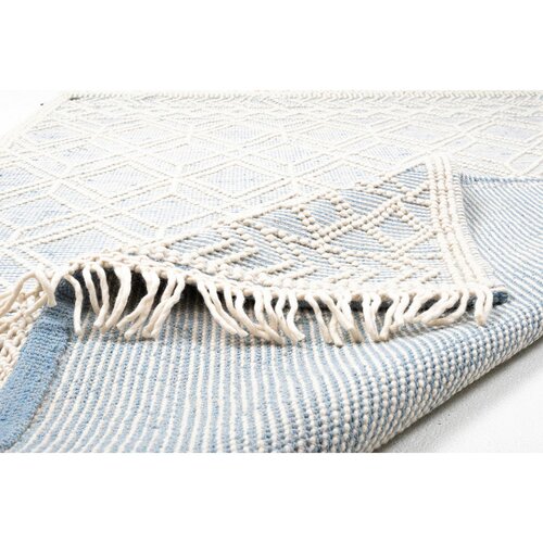 Tom Tailor ROČNO TKANA PREPROGA Colored Macrame four 160/230 cm tkano krem barve, pastelno modra Slike
