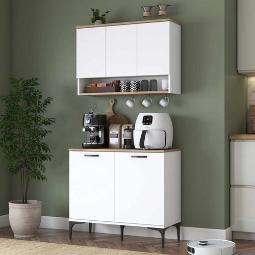Hanah home vi&scaron;enamenski ormarić JE271, 90,2 cm, beli / orah Cene