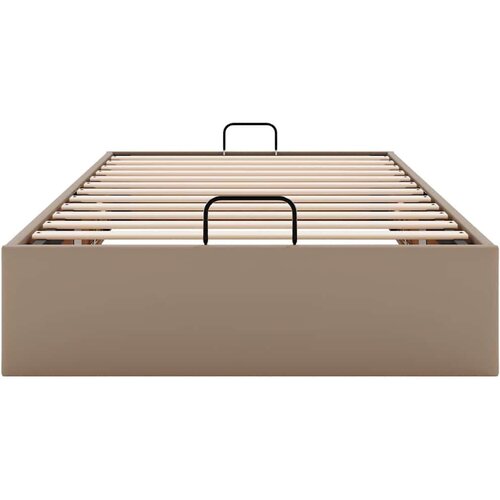 VidaXL okvir kreveta bez madraca cappuccina 100x200 cm od umjetne kože Slike