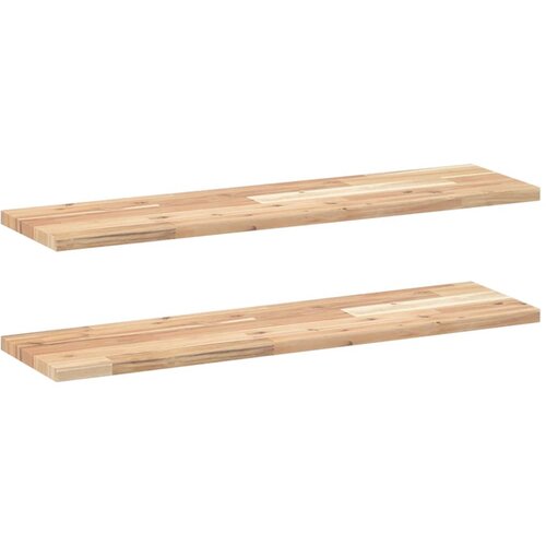 vidaXL Plutajuće police 2 kom 100x20x2 cm Neobrađeno puno drvo akacije - Prirodna 100 x 20 x 2 cm 2 1 Cene