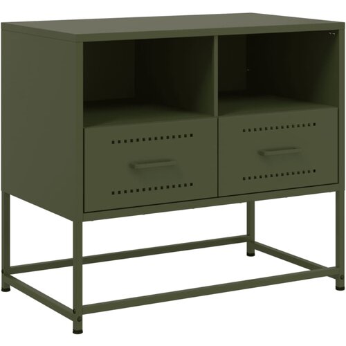 Maison Chic TV omarica - TV enota - Televizijska omarica olivno zelena 68x39x60,5 cm jeklo, (21698795) Cene