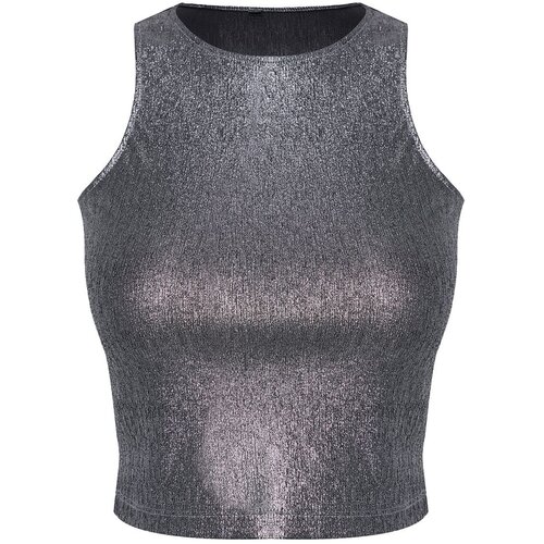 Trendyol Silver Shiny Glitter Knitted Bustier Cene