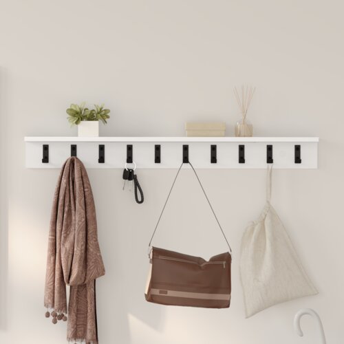 vidaXL Nadwyčajna obešalnik za plašče Bela 100 x 10.5 x 10.5 cm Cene