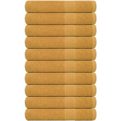 VidaXL Brisače 10 kos zlata 100x200 cm 360 g/m&amp;sup2; 100% bombaž Slike