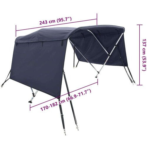 Tenda bimini s 4 luka i bočnim stijenkama 243x(170-182)x137 cm Slike