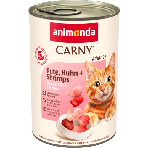  Ekonomično pakiranje animonda Carny adult 24 x 400 g - Puretina, piletina i kozice Cijene