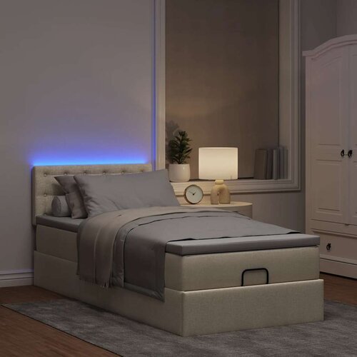 vidaXL otomanski okvir kreveta s madraca krem 80x200cm od tkanine Cijene