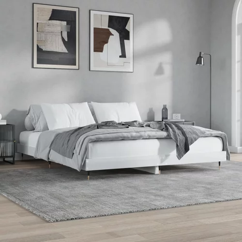  kreveta visoki sjaj bijeli 120x200 cm konstruirano drvo