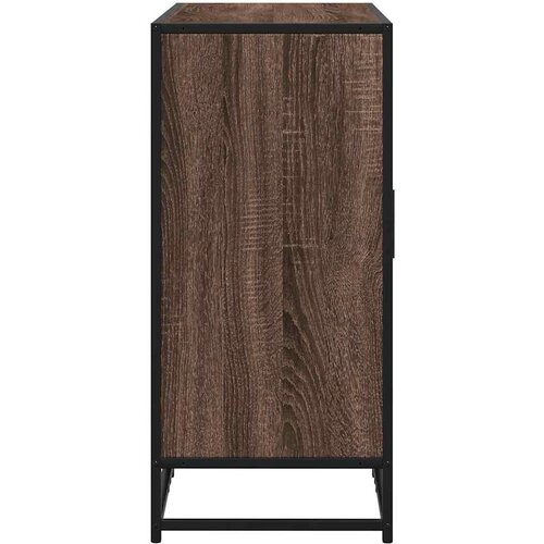  Komoda smeđi hrast 92x35x76 cm izrađeno drvo Smeđa Slike