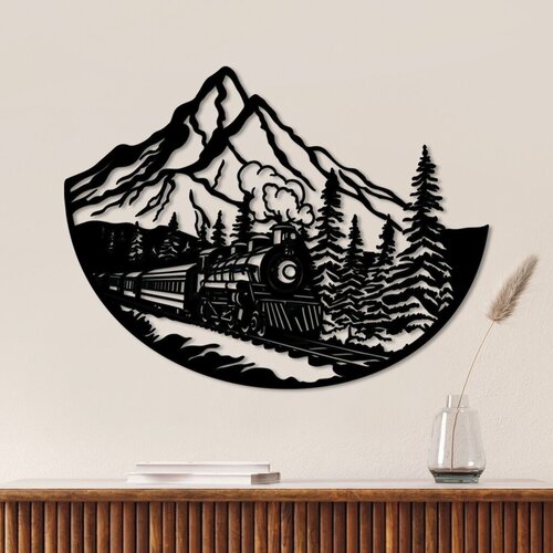 Wallity zidna dekoracija train, 55 x 73 cm, crna Cene