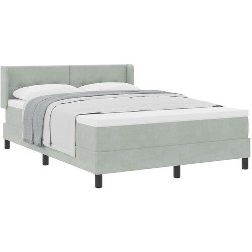 vidaXL Box Spring Krevet s Madracem Svjetlosiva 140x200 cm Baršun Cijene