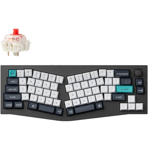 KEYCHRON Q8 Max (Alice Layout) QMK/VIA Brezžična Mehanska Tipkovnica po meri, Ogljikov črnilo, Jupiter Red / Q8M-M1, (5000130939) Slike