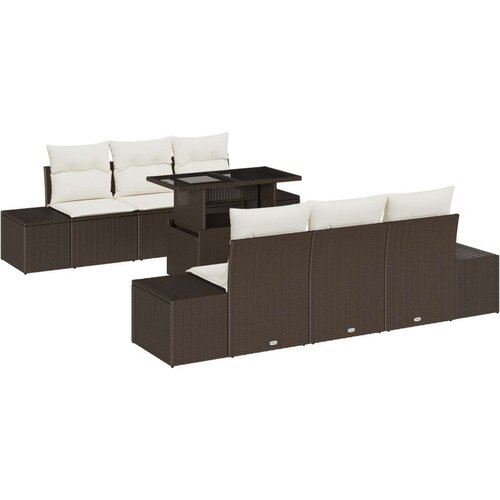  Vrtni sofa set 7 dijelova Smeđi Poli ratan Vanjski namje&amp;scaron;taj Slike