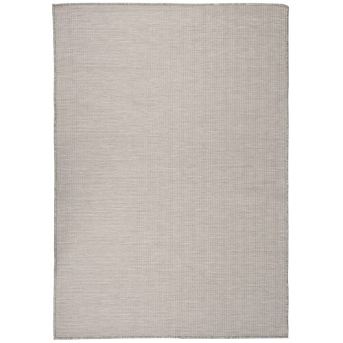 VidaXL Vanjski tepih ravnog tkanja 140 x 200 cm sivo-smeđi Slike