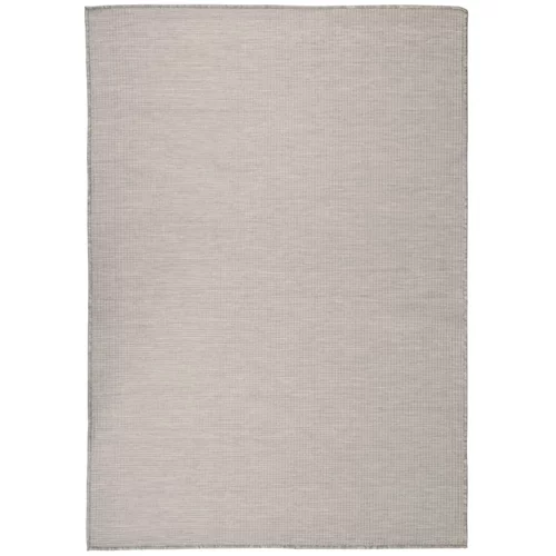 vidaXL Vanjski tepih ravnog tkanja 140 x 200 cm sivo-smeđi