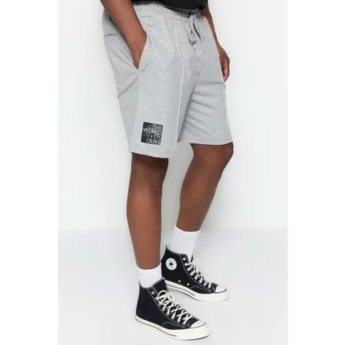Trendyol Plus Size Shorts & Bermuda - Gray - Normal Waist