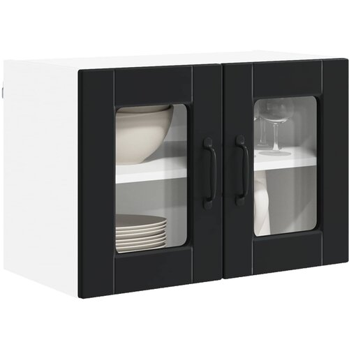  Zidni stakleni ormarić Crna 60 x 31 x 40 cm Konstruirano drvo Slike