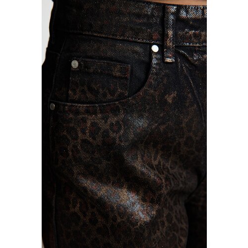 Trendyol Limited Edition Brown Leopard Foil Printed High Waist Wide Leg Jeans Cijene