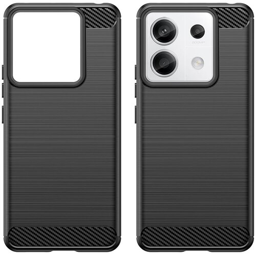 Techsuit Carbon Silicone maska za Xiaomi Redmi Note 13 Pro 5G / Poco X6 &amp;ndash; crna Slike