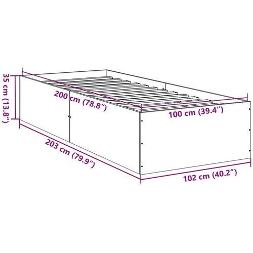 VidaXL okvir za krevet boja hrasta 100 x 200 cm konstruirano drvo Slike