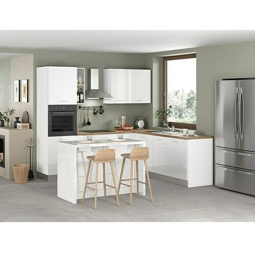 Marinelli Cucine Montažna kutna kuhinja Astrea (&amp;Scaron; x D: 250 x 160 cm, Bijela, S električnim uređajima, Sudoper na desnoj strani) Slike