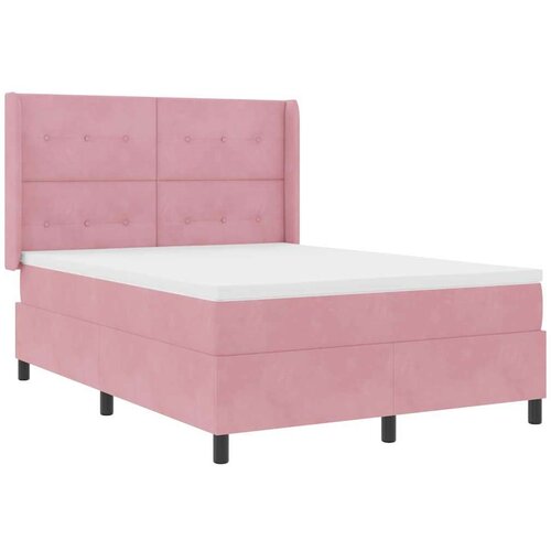 VidaXL Box spring krevet s madracem Ružičasta 140 x 190 cm Bar&amp;scaron;un Slike
