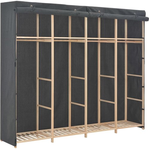 The Living Store Garderobna omara siva 200x40x170 cm iz blaga - Garderobna Omara, (21434332) Cene
