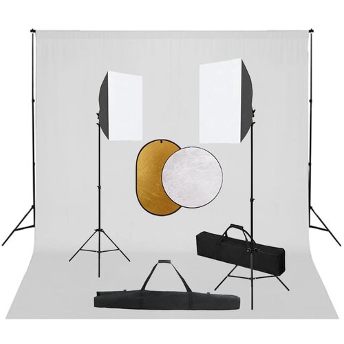 vidaXL foto studijski komplet s softboxi, ozadjem in odbojnikom Cene