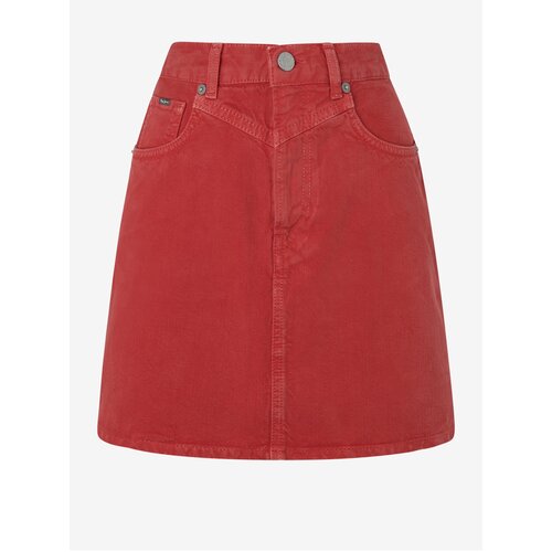 Pepe Jeans Red Women's Denim Skirt - Women Cene