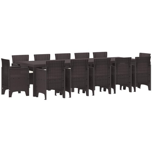  Vrtni set za objed s jastukom 13 pcs Smeđa Ratan Cene