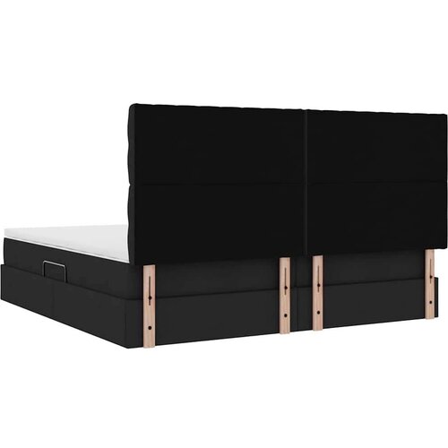 Krevet s od storage s madracem Crna 200 x 200 cm Lažna koža Slike