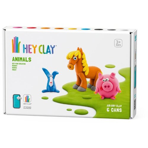 Hey Clay Glina Animals - 6cans - Piggy, Horse, Rabbit - 26037 Slike