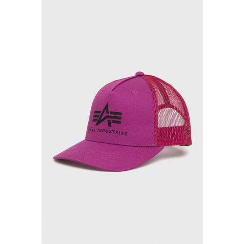 Alpha Industries Bombažna kapa vijolična barva
