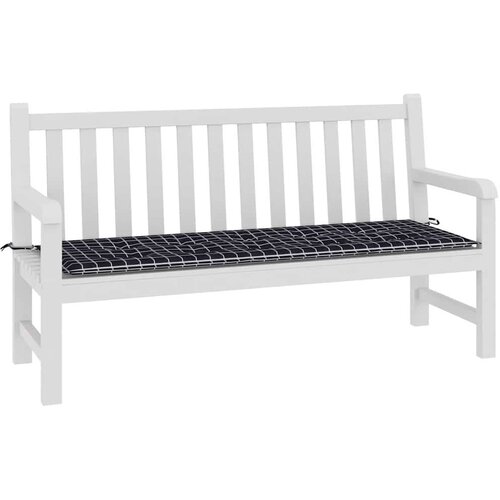 VidaXL Jastuk za vrtnu klupu crni karirani 150x50x3 cm tkanina Oxford Slike