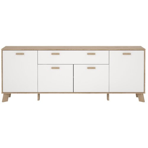 Tvilum Bijela/u prirodnoj boji komoda u dekoru hrasta 196x73x39 cm Ikast – Cijene