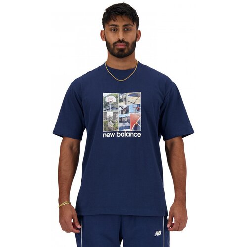 New Balance Majice &amp;amp; Polo majice Hoops graphic t-shirt Modra Slike