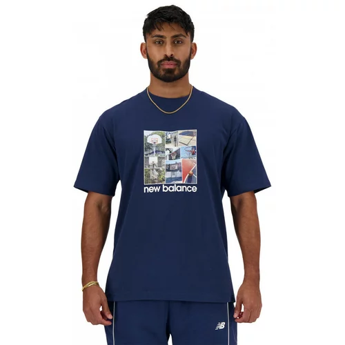 New Balance Majice & Polo majice Hoops graphic t-shirt Modra