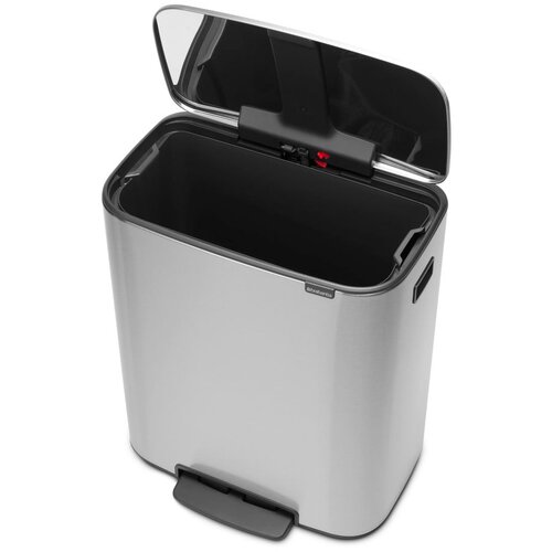 Brabantia Ko&amp;scaron; za odpadke s pedalom Bo, s plastičnim vložkom, 60 litrov - Matt Steel Fingerprint Proof Slike
