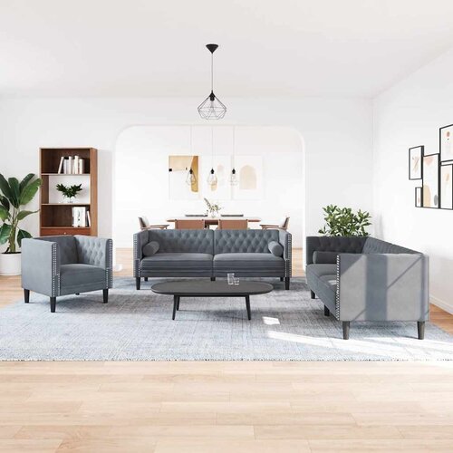  Kauč za dnevni boravak 3 pcs Tamno siva 194 x 74,5 x 70,5 cm Cijene