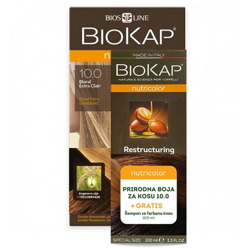 Biokap nutricolor 10.0 + šampon za farbanu kosu gratis Cene