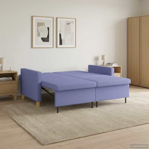  Krevet-sofa na razvlačenje Traper plava Tkanina Cijene
