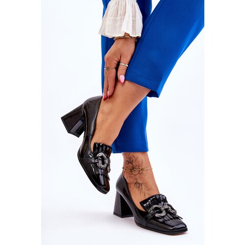 S. BARSKI Patent Leather Comfortable Pumps Black Mercy Cene